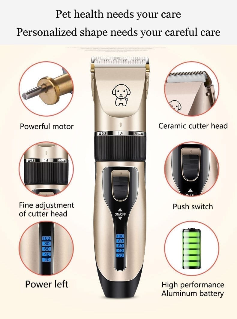 A perfect and rechargeable haircut kit for animals