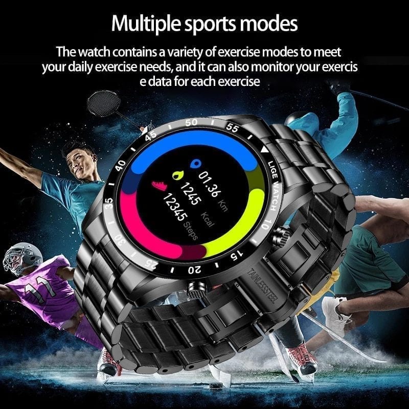 Sporty lige smart watch for men, waterproof