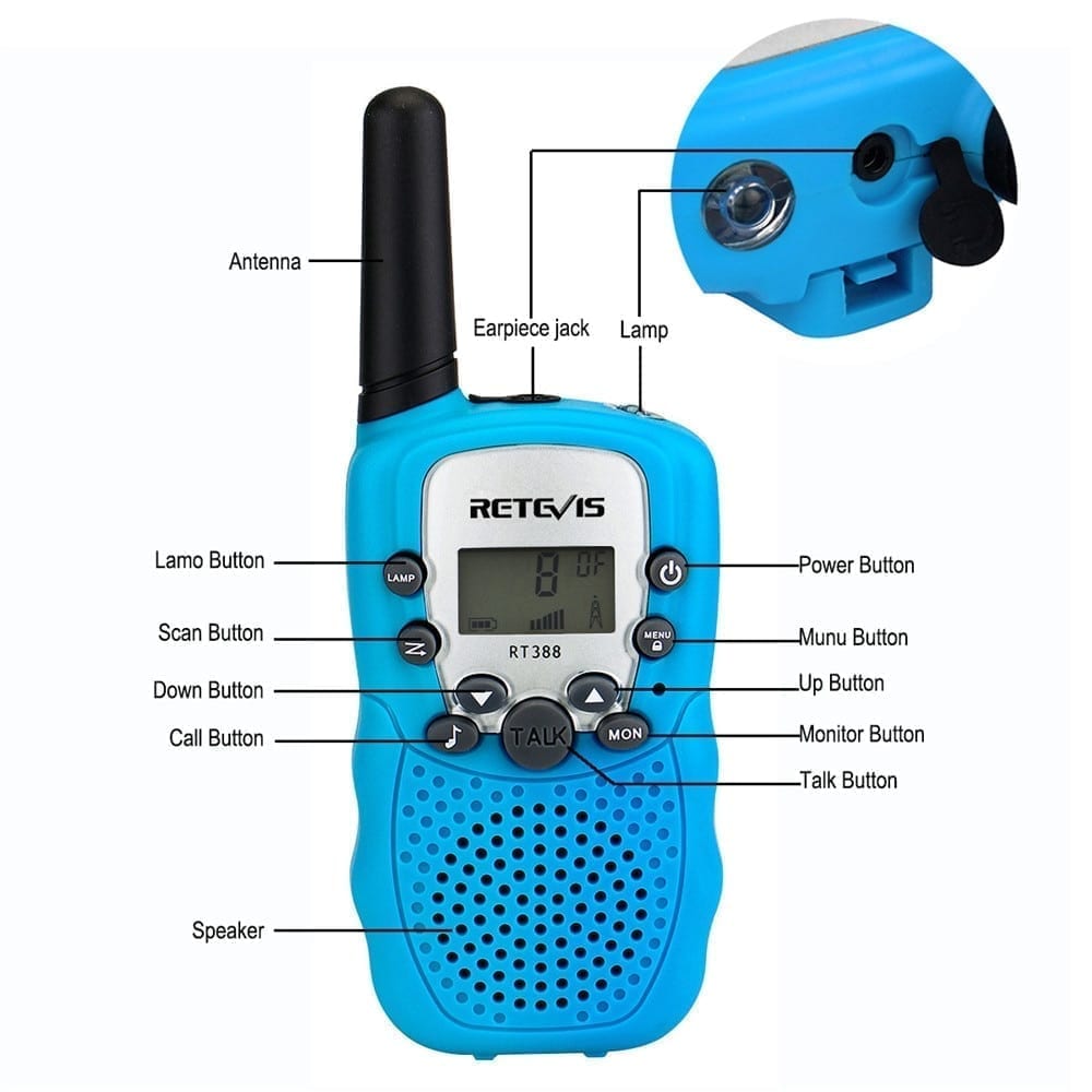 Retevis rt388 walkie talkie for children range up to 800 meters