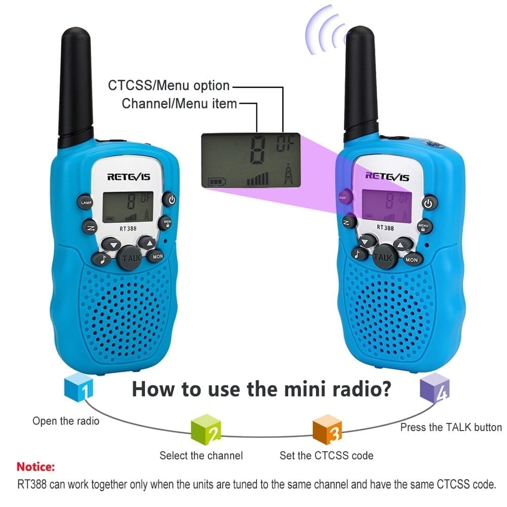 Retevis rt388 walkie talkie for children range up to 800 meters