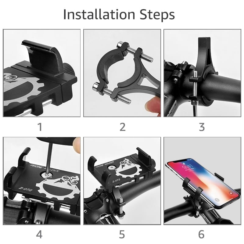 Universal phone holder for bicycles