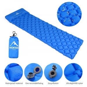An inflatable sleeping mattress that is easy to carry and operate when needed