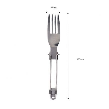 A stainless steel fork and folding spoon for perfect mobility