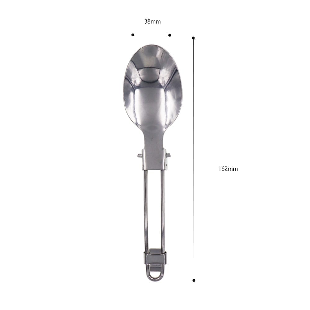 A stainless steel fork and folding spoon for perfect mobility