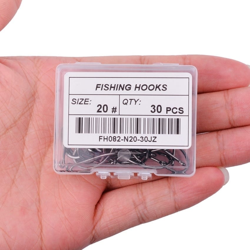 Carbon hooks with a ring in a variety of sizes, in packs of 10 or 50