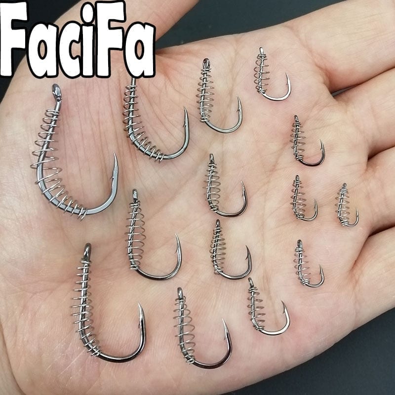 10 or 20 package of special fishing hooks with a spring for dressing soft organic bait