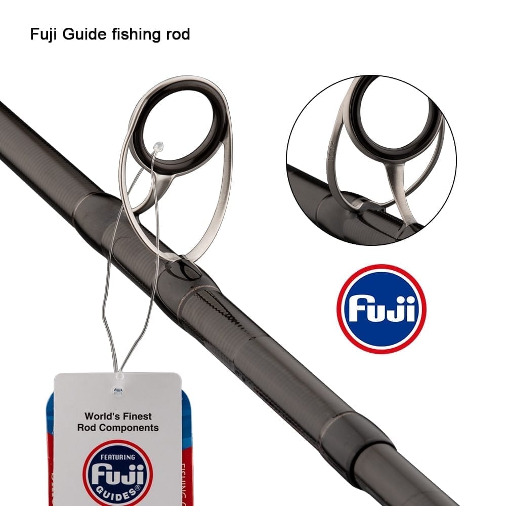 Fishing rod in various sizes with fuji rings for shot weights from 5 grams to 120 grams
