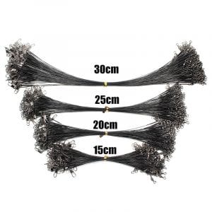 20PCS Anti Bite Steel Fishing Line With Swivel 15CM-50CM