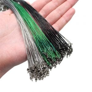 20PCS Anti Bite Steel Fishing Line With Swivel 15CM-50CM