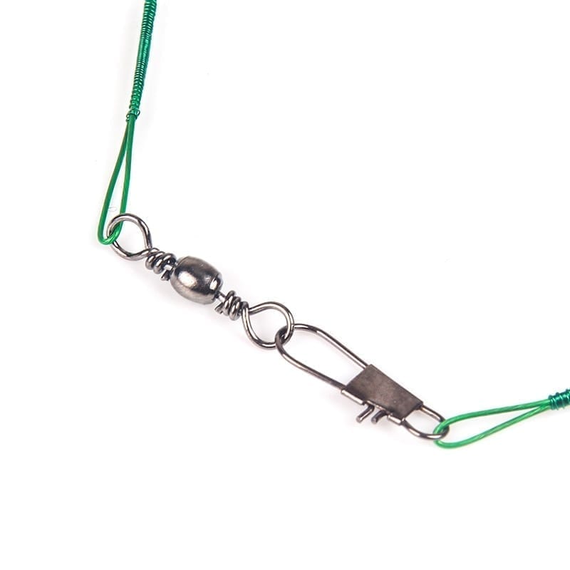 20pcs anti bite steel fishing line with swivel 15cm-50cm