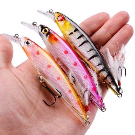 1 pcs minnow laser fishing lure 11 cm 13 g japanese with a feather tail. several colors to choose from