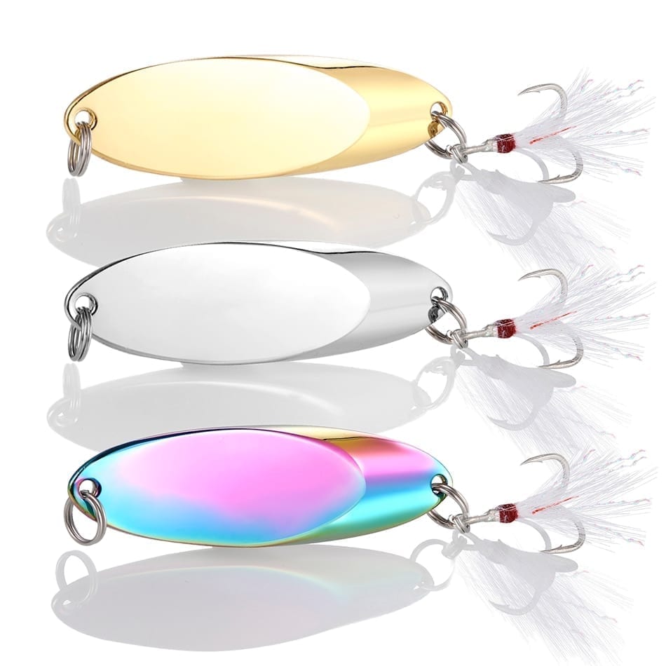 1pcs metal spoon lure hard bait fishing lure spinnerbite sequins 2.5g-42g