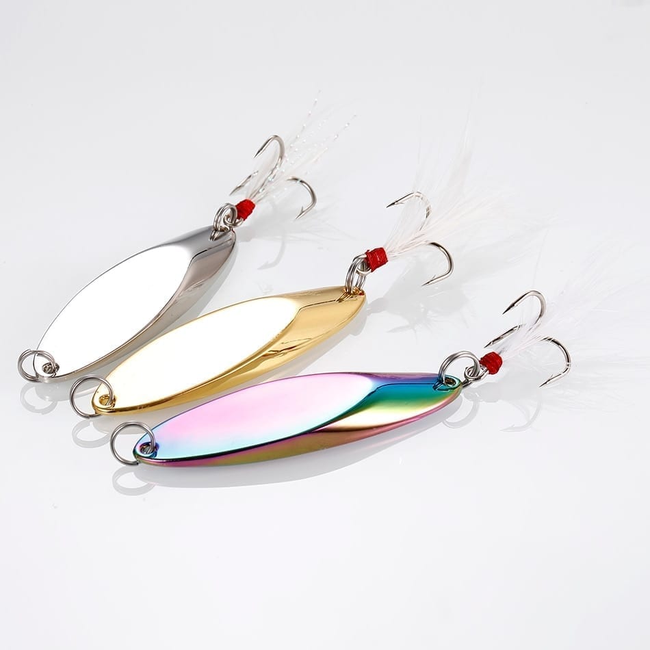 1pcs metal spoon lure hard bait fishing lure spinnerbite sequins 2.5g-42g