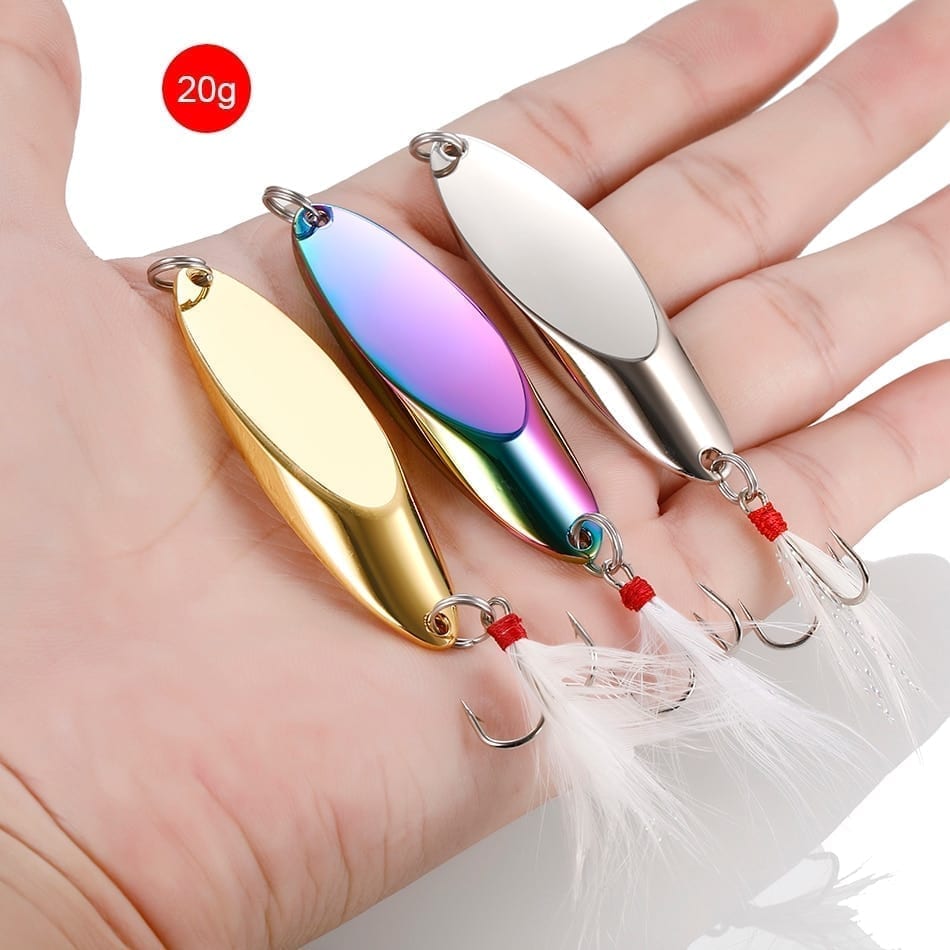 1pcs metal spoon lure hard bait fishing lure spinnerbite sequins 2.5g-42g