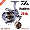 Spinning reel max drag 21kg spool, gear 5.2:1 ratio, high speed saltwater
