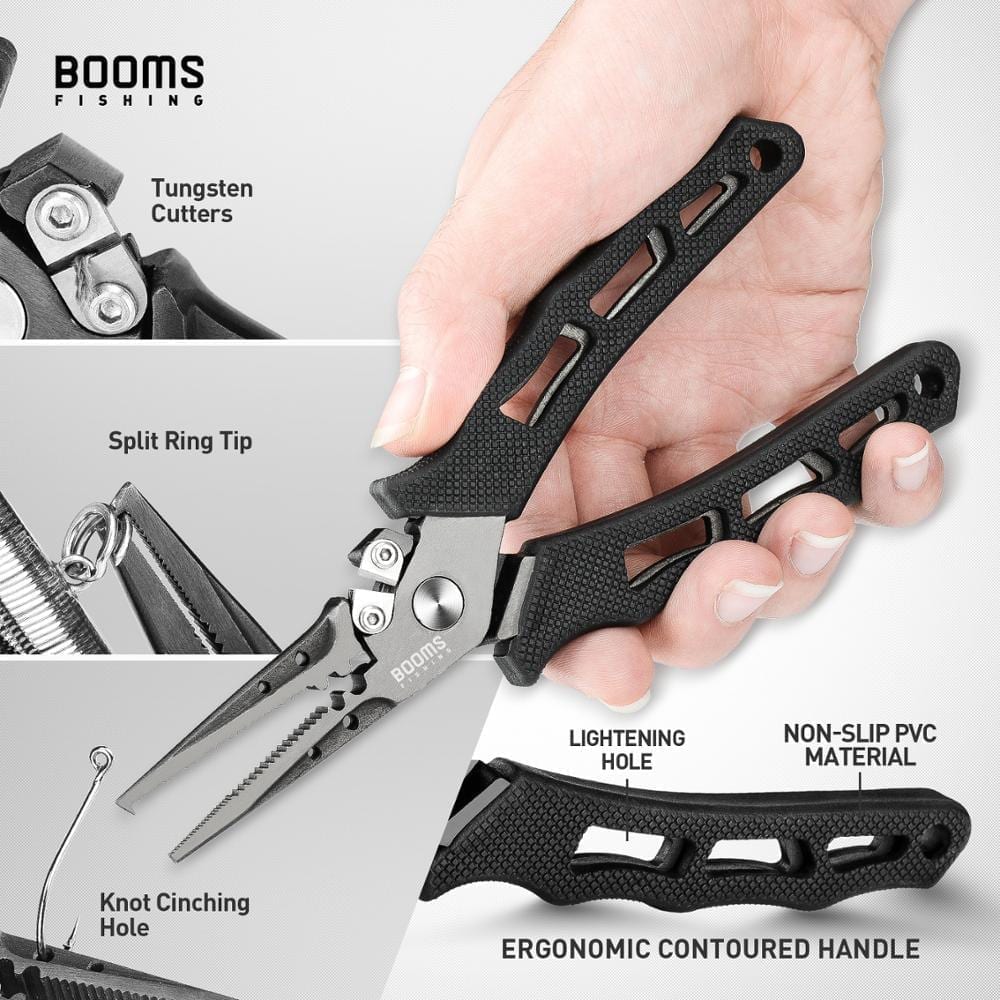 F07 stainless steel fishing pliers braid cutters crimper hook remover saltwater resistant