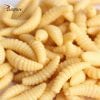 50pcs 2cm 0.3g maggot grub soft fishing lure hooks smell worms glow fish lures