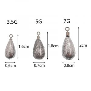OUTKIT 10pcs/lot sinkers swivels fishing lead weight weight for 3g 5g 7g