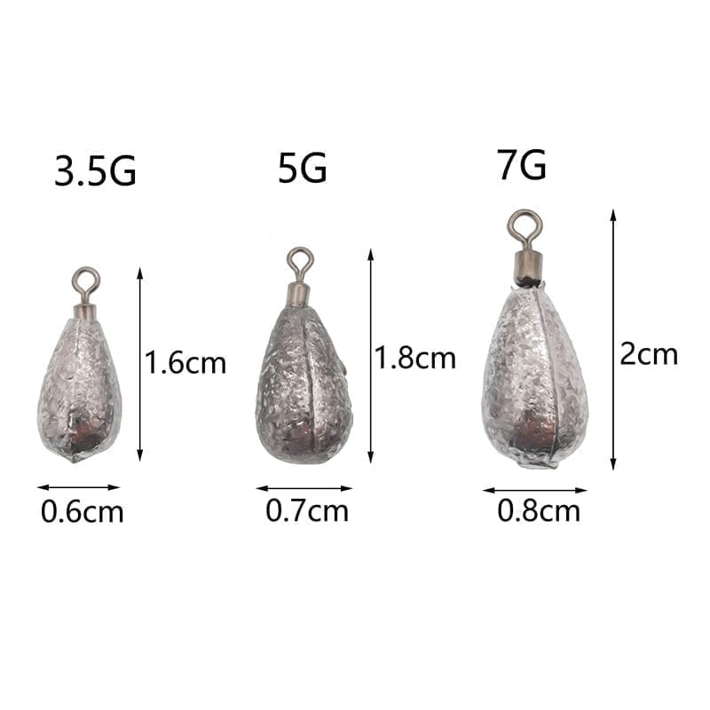 Outkit 10pcs/lot sinkers swivels fishing lead weight weight for 3g 5g 7g