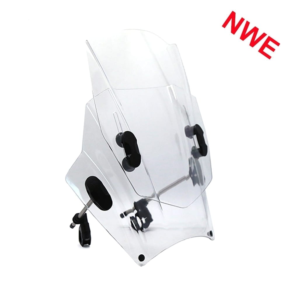 Universal motorcycle windshield extension, adjustable spoiler