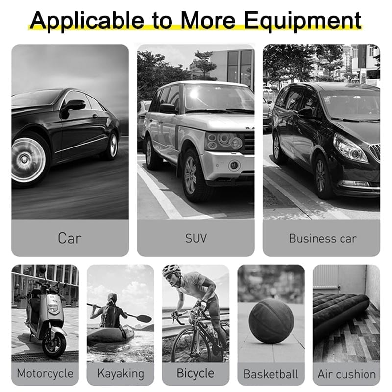 Air compressor pump with led lamp for car motorcycle and bicycle tire