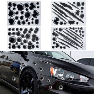 1Pcs Funny Car Stickers 3D Realistic Bullet Hole Car and Motorcycle