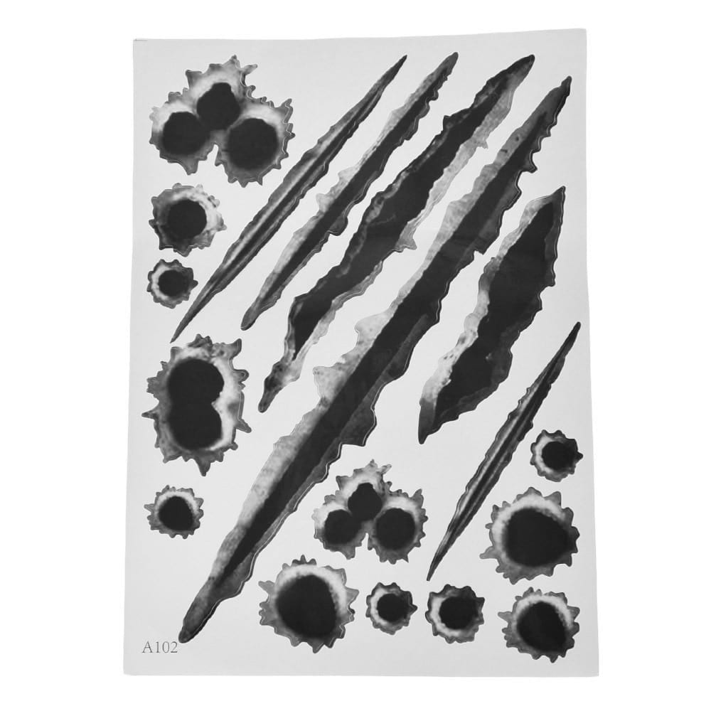 1pcs funny car stickers 3d realistic bullet hole car and motorcycle