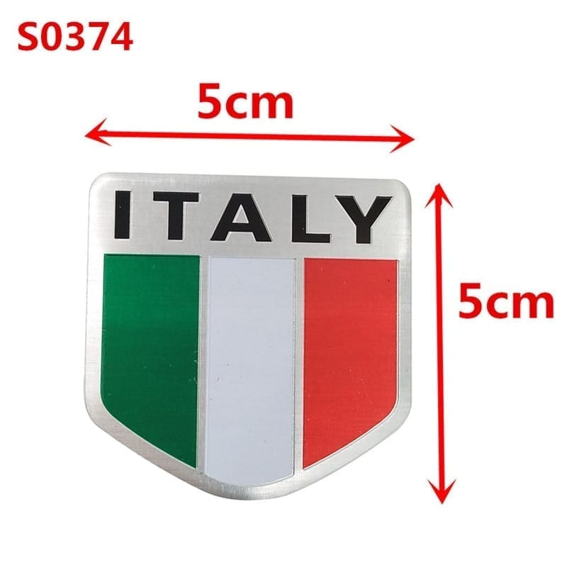 Italy flag 3d metal emblem badge styling. motorcycle and car decal