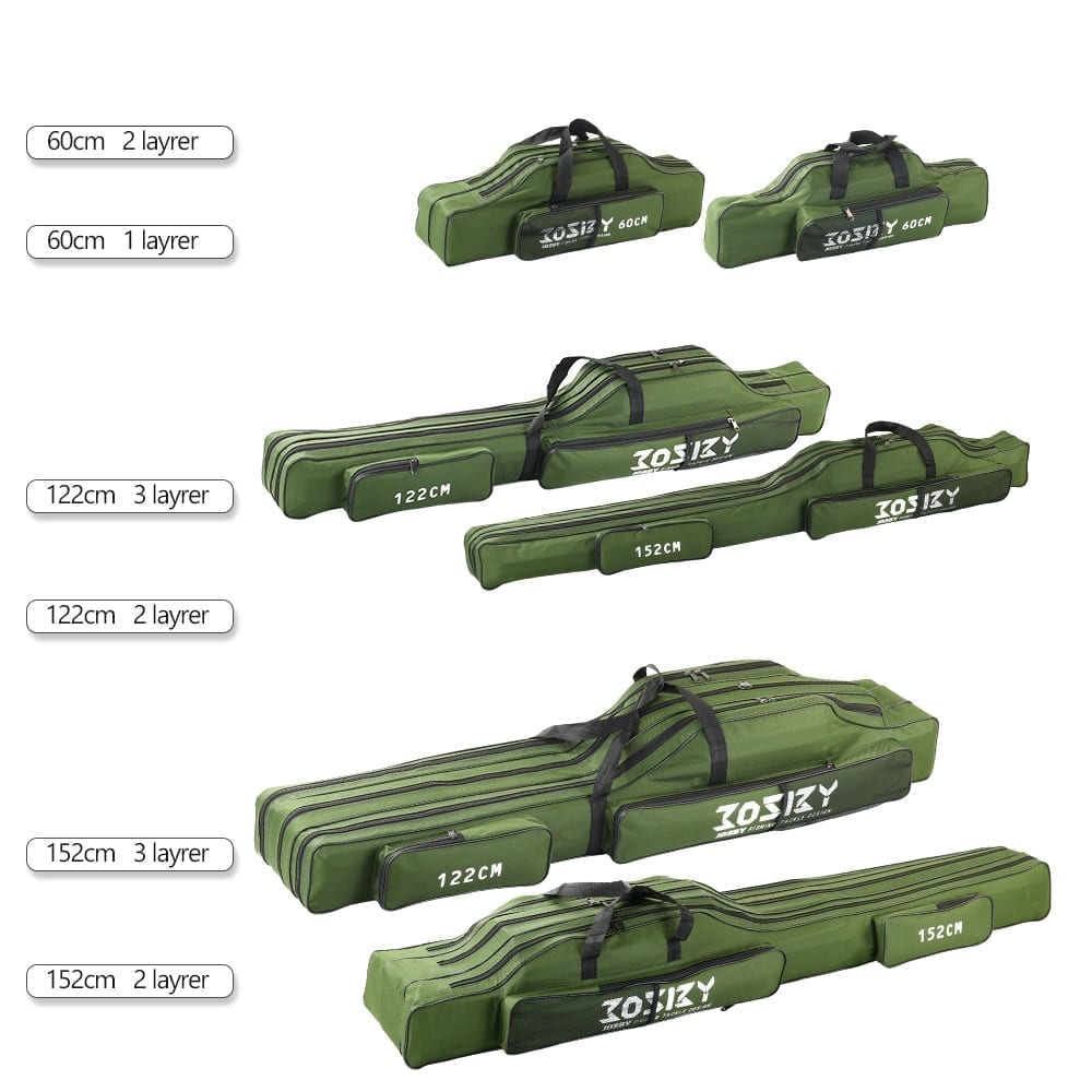Fishing rod storage bag oxford cloth multifunctional 1/2/3 layer large capacity