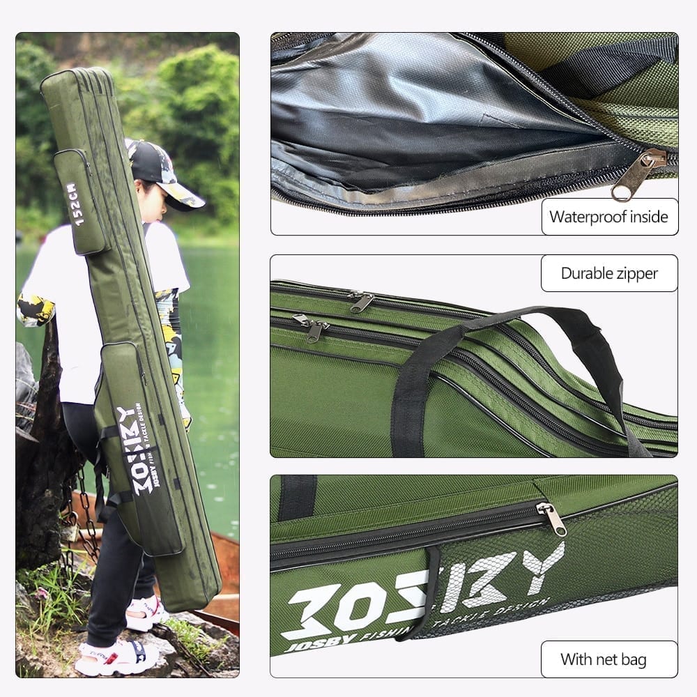 Fishing rod storage bag oxford cloth multifunctional 1/2/3 layer large capacity