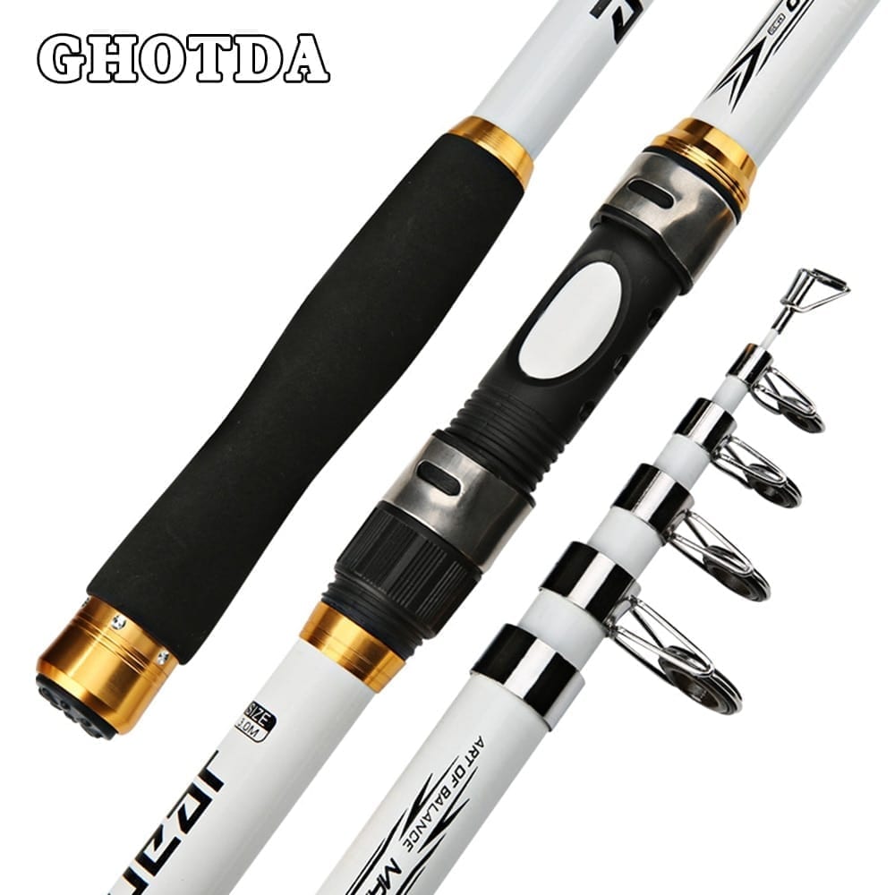 Ghotda 2.1m -3.6m, fishing rod hard frp carbon fiber telescopic