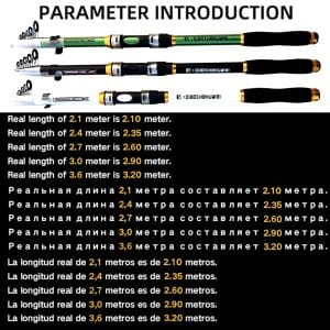 GHOTDA 2.1M -3.6M, Fishing Rod Hard FRP Carbon Fiber Telescopic