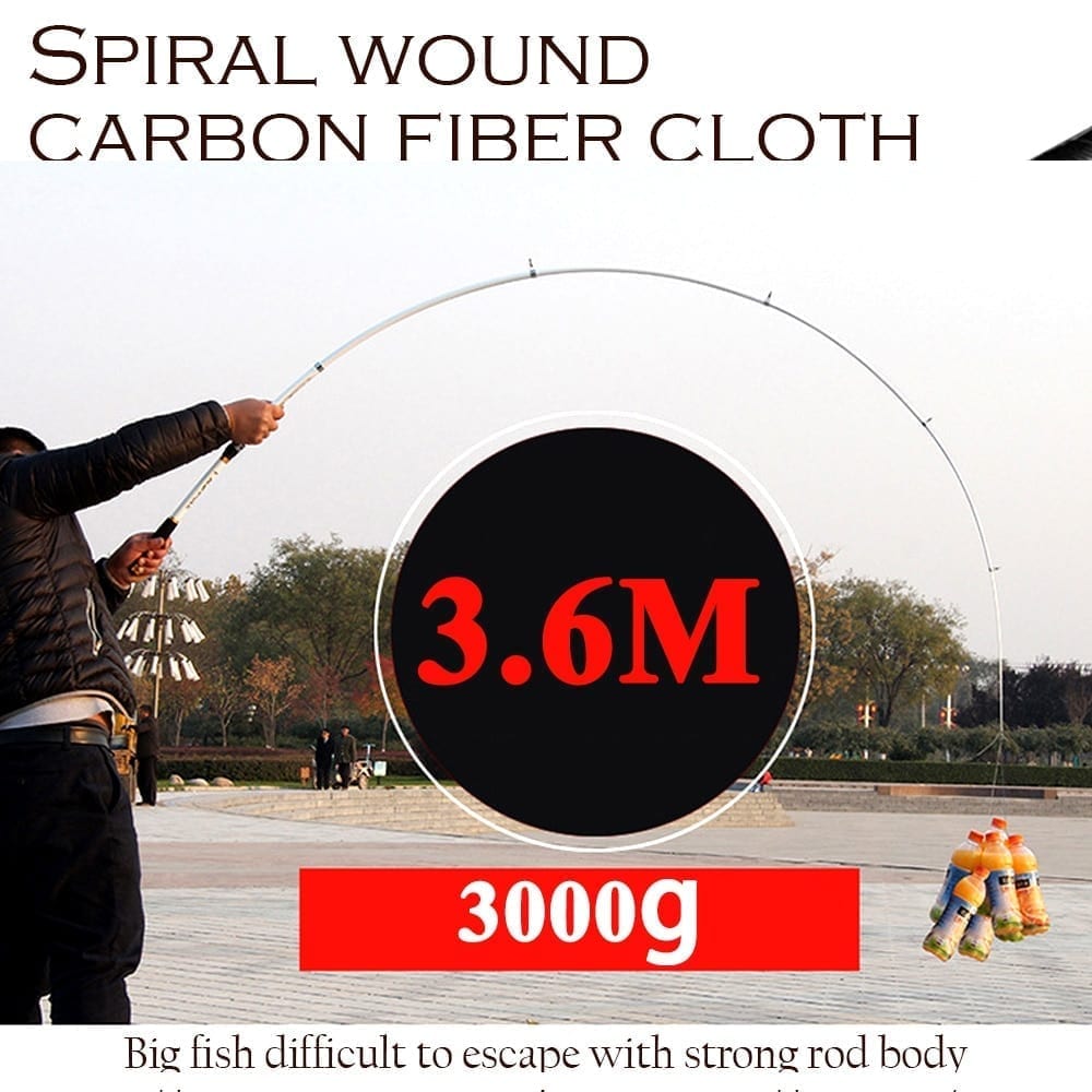 Ghotda 2.1m -3.6m, fishing rod hard frp carbon fiber telescopic