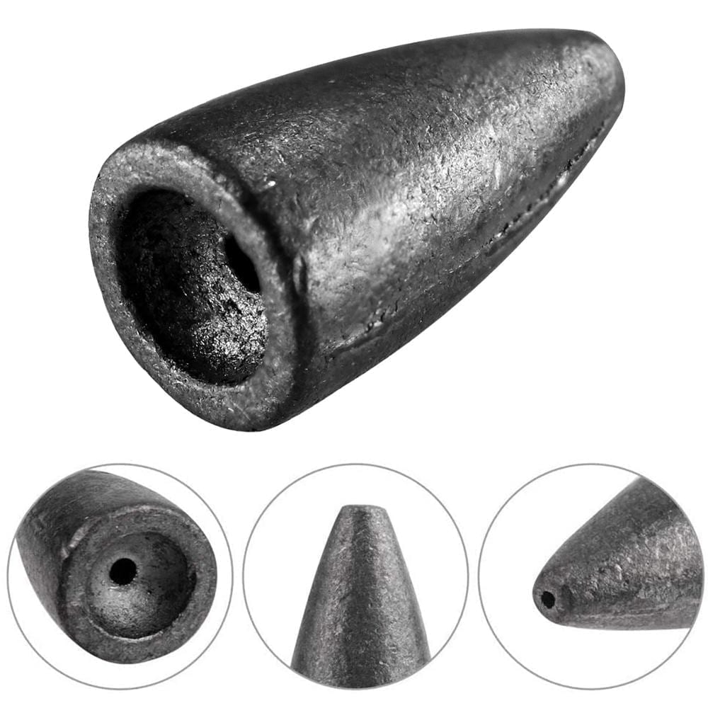 10pcs fishing weight sinkers, 3.5g 5g 7g 10g 14g, bullet lead weight sinkers.