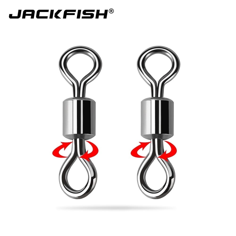 Jackfish stainless steel fishing connector, 8-word ring connector, rolling swivel, 50pcs/lot fishing