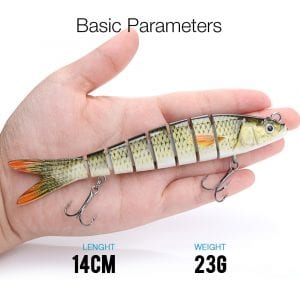 VTAVTA 10/14cm Sinking Wobblers, Fishing Lures, Jointed Crankbait Swimbait, 8 Segment.
