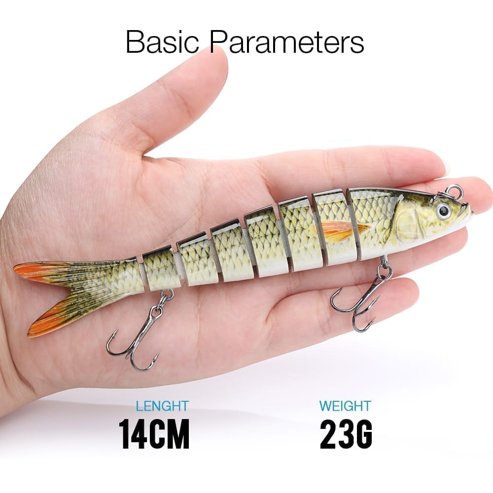 Vtavta 10/14cm sinking wobblers, fishing lures, jointed crankbait swimbait, 8 segment.