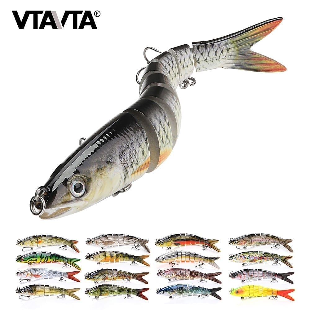 Vtavta 10/14cm sinking wobblers, fishing lures, jointed crankbait swimbait, 8 segment.
