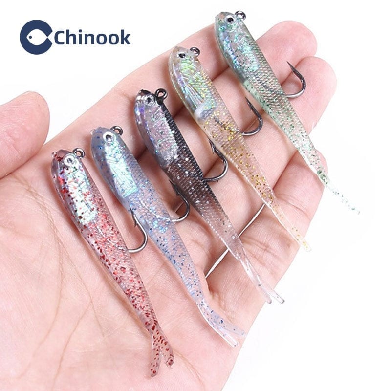 Chinook 5pcs soft bait with hook