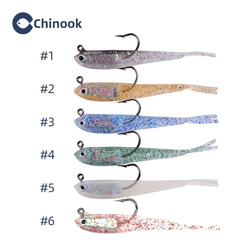 Chinook 5pcs soft bait with hook