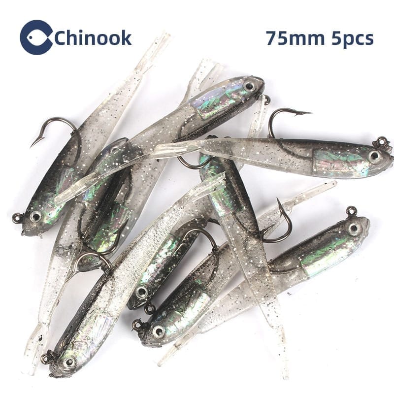 Chinook 5pcs soft bait with hook