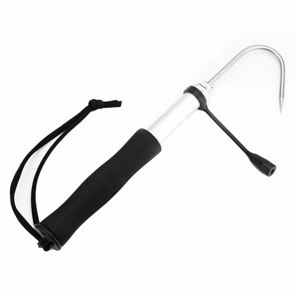 60cm professional telescopic fishing gaff stainless steel, gripper with soft handle