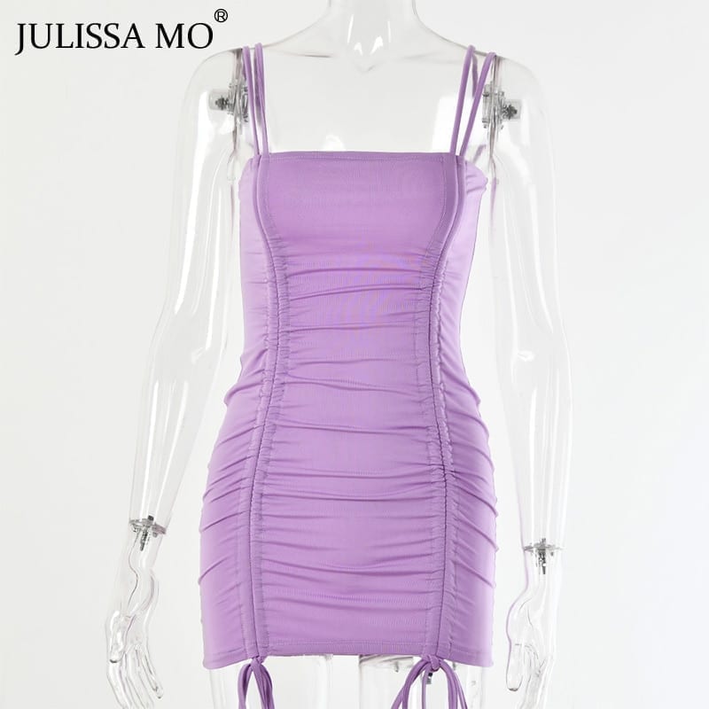 Purple sexy summer dress, backless club dres