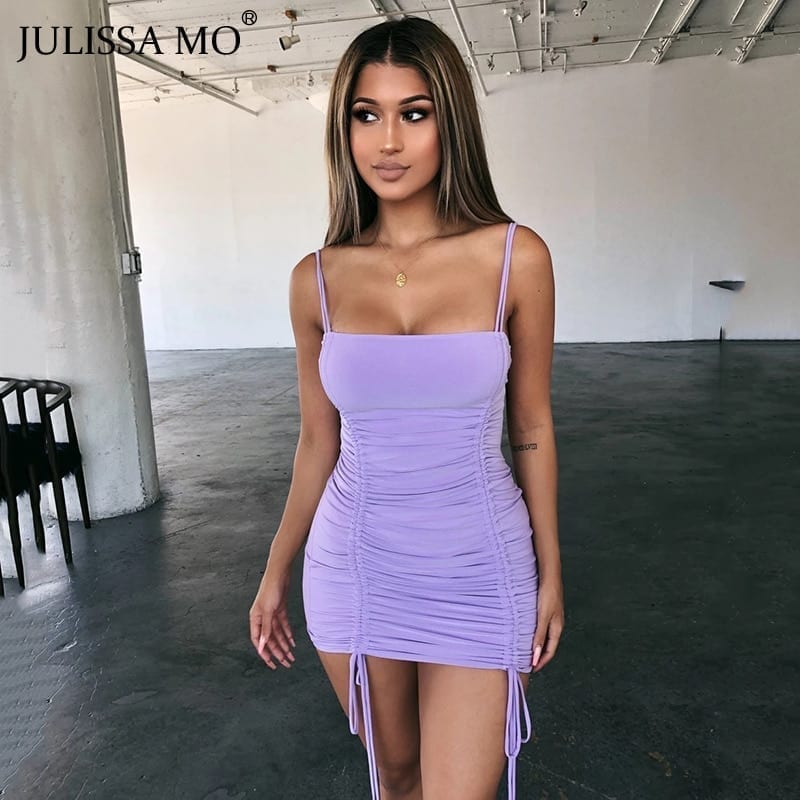 Purple sexy summer dress, backless club dres