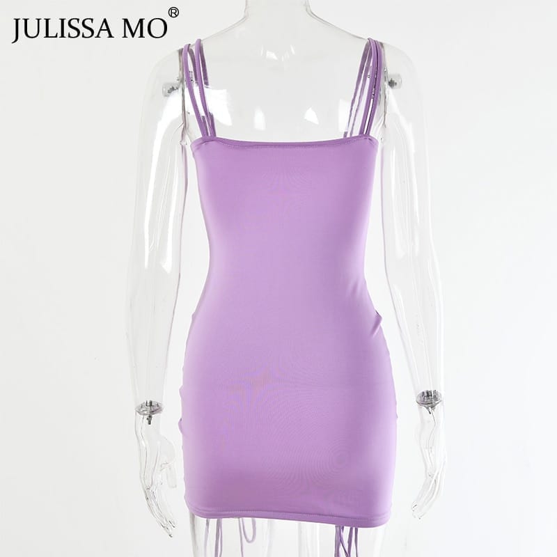 Purple sexy summer dress, backless club dres