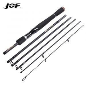 JOF Fishing Rod Lengthened Handle, 6 Sections, Carbon Fiber, Travel Rod, 2.1m-2.7m