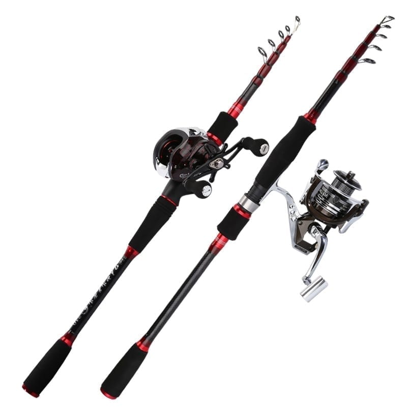 Hfbirds lure telescopic fishing rod, spinning ultralight carbon carp fishing rod, casting portable tackle fishing rod and reel