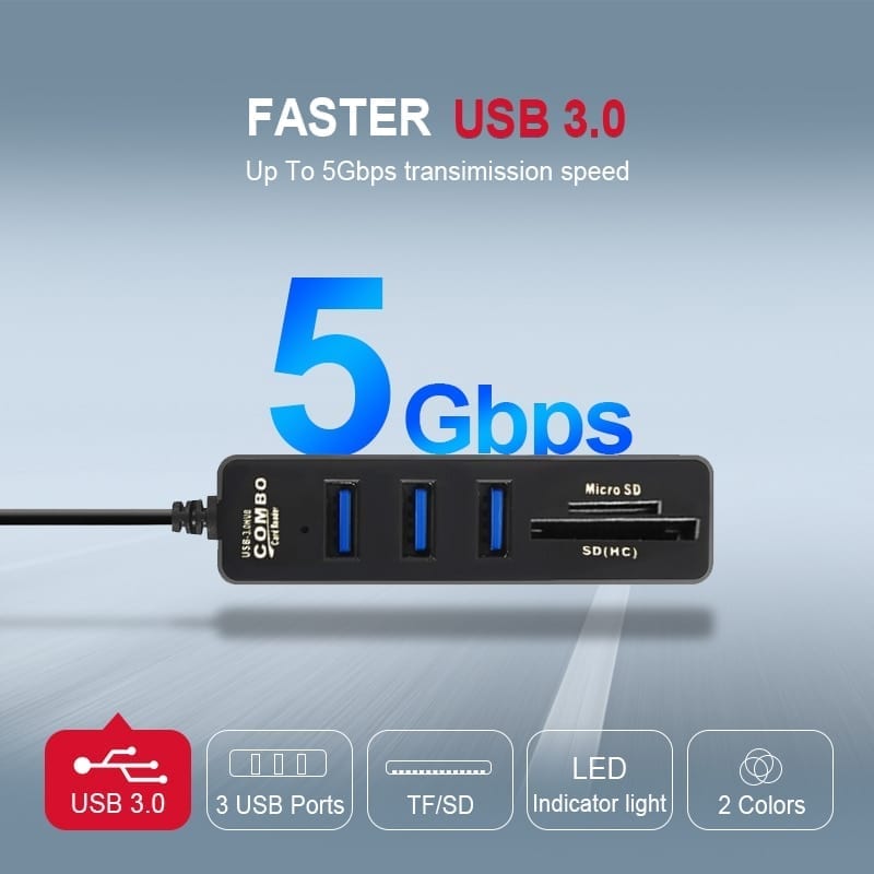 Multi usb 3.0 hub, usb splitter, high speed 3, 6 ports 2.0