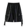 Solid men’s shorts, summer mens beach shorts, ribbons black hip hop streetwear casual male shorts