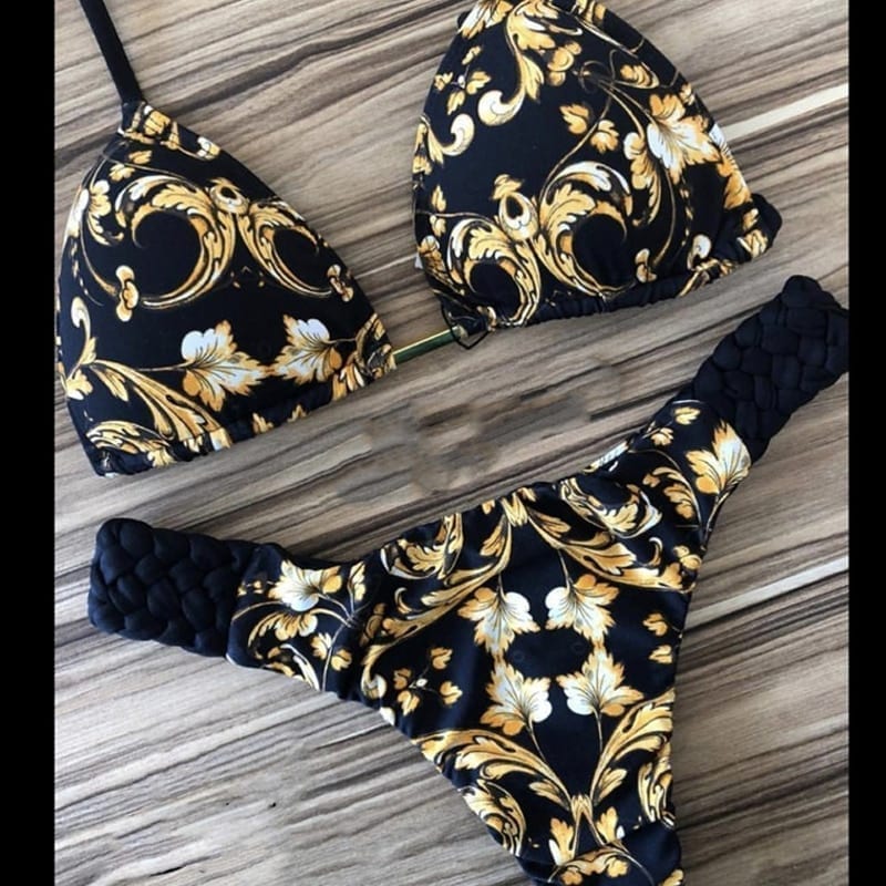 Sexy floral print bikini bandage swimsuit, fashion summer bathers bathing suit ,women two-piece suit